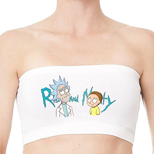 Rick And Morty Fashion Sexy Seamless Wrapped Chest Strapless Bandeau Bra For Women Underwear One Size White