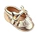 FEITONG Toddler Baby Girls' Crib Bowknot Shoes Casual Shoes (Age:6~12 Month, Gold)