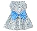 New Spring Summer Pet Dog Skirt Lady Dog Dress Floral Skirt Small Dog Princess Bow Dress Blue XL