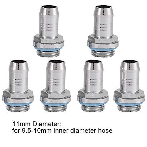 Richer-R-6Pcs-Conector-Tubos-Manguera-para-Refrigeracin-por-Bloques-de-Agua-ComputadoraAccesorios-de-PC-Water-CoolingKit-de-Sistema-Refrigeracin-Lquida-de-Agua-CobreChapado-de-Cromo11-mm