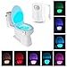 Motion Activated Toilet Night Light by AmazLight - 8-Color Motion Sensor LED Toilet Light - Great for Potty Training - Fits Any Toilet
