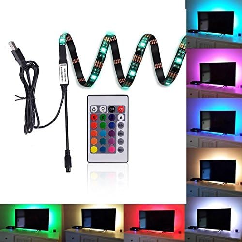 TV Back Light Neon Accent 5050 LED Strips Bias Backlight RGB Lights with Remote Control for HDTV, Flat Screen TV Accessories and Desktop PC, Multi Color