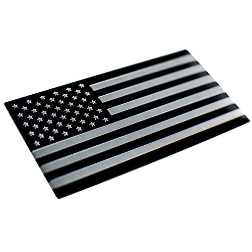 ALUMINUM American Flag Sticker Decal Emblem | perfect for vehicle, truck, car, motorcycle, rv, scooter, or suv 3.18” x 1.75”