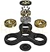 Rellaxe Anti-Anxiety Black & Gold Hand Spinner Helps Focusing Black Fidget Spinner [Not 3D] Premium Quality EDC Focus for Kids & Adults -Stress Reducer Relieves ADHD Anxiety Fidget Toy Bearing Si3N4