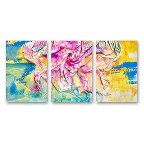 Canvas Wall Art Abstract Oil Painting Features Painting Artwork for Home Prints Framed - 16"x24" x 3 Panels