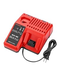 YABELLE - Cargador de batería de iones de litio para Milwaukee 48-59-1812 M12 o M18 18 V y 12 V de litio multivoltaje 48-11-1850 48-11-1840 48-11-1815 48-11-1828