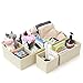 EZOWare Set of 6 Nursery Drawer Storage Folding Closet Dresser Office Organizer Basket Divider Bins for Bras, Socks, Underwear, Tie, Scarves, Gloves, Diaper, Toys, Brush, Accessories and More - Beige