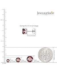 JewelrieShop juego de 8 pares de aretes con tuercas, de acero inoxidable y circonia cúbica, para mujeres