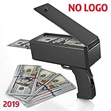 1731 NO Logo Money Gun with no Logo on Both Side. Come with10,000$ Fake Money, Money Gun with no Writing, Black Money Gun, Cash Gun for Game for Party Birthday