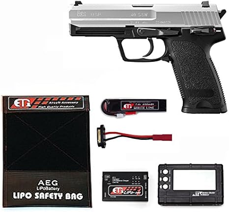 Amazon 6点セット 東京マルイ 電動ハンドガン H K Usp シルバースライド Lipoバッテリー フルセット 本体 リポバッテリー コネクタ 充電器 チェッカー セーフティバッグ ハンドガン 通販
