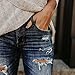 TOPUNDER Hight Waisted Ripped Jeans Women Skinny Hole Denim Jeans Destroyed Slim Pants