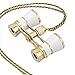 OPO Opera Theater Horse Racing Glasses Binocular Telescope Chain Necklace (White with Gold Trim) 3X25