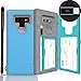Galaxy Note 9 Case, SKINU [Note 9 Wallet Strap] Note 9 Charger Dual Layer Hidden Credit Holder ID Slot Card Case with Wrist Strap Inner USB type C Adapter and Mirror for Galaxy Note 9 (2018) - Teal