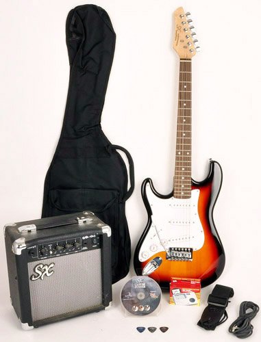 SX RST 3/4 LH 3TS Left Handed Short Scale 3 Tones Guitar Package with Amp, Carry Bag and Instructional DVD