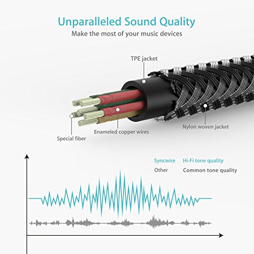 Aux-Cable-Syncwire-Audio-Cord-35mm-Auxiliary-Headphone-Cable-for-Car-Home-Stereos-Apple-iPod-iPhone-iPad-Echo-Dot-Samsung-Smartphone-MP3-Player-More-Nylon-Braided-33ft-Black