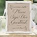 Please Sign Our Guestbook Sign - Wedding Signs - Rustic Kraft 8.5-inch x 11-inch Printed Guestbook Sign - Frame Not Included