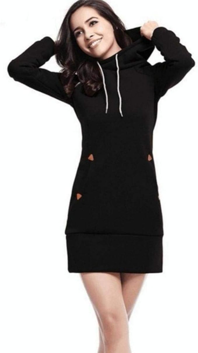 hooded sweater dress with pockets