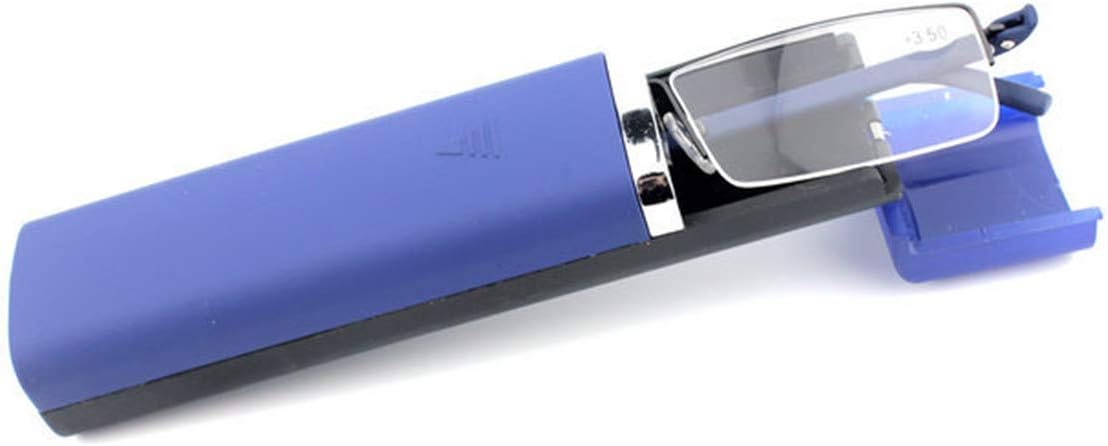 KoKoBin Lightweight TR90 Material Frame Reading Glasses for Mens Womens Half Rim with Case Portable Readers(Blue,+1.0 - Image 3