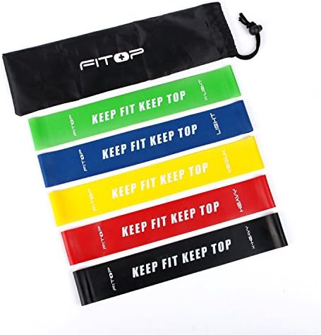 FITOP Mini Exercise Resistance Loop Bands, Fitness Workout, for Physio Therapy, Stretch & Strength Training, Set of 5