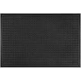 LARGE Alpine Neighbor Block Door Mat | Washable Indoor/Outdoor Low Profile Doormat | Rubber Entrance Rug Floor for Front Entry Outside/Inside Doors Patio Grass Snow Carpet Absorbent Garage Water Black