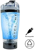 Cyclone IMPROVED v2.0 USB Rechargeable Protein Vortex Portable Mixer | BPA-FREE Shaker Bottle Blender, (Gunmetal)