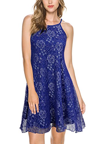 image for WOOSEA Women's Elegant Sleeveless Floral Lace Vintage Midi Cocktail Pa