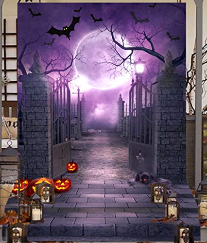 OurWarm 5x7FT Halloween Photo Cloth Backdrop Photography Background for Halloween Party Decorations Studio Photo Props