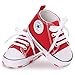 Unisex Baby Girls Boys Canvas Shoes Soft Sole Toddler First Walker Infant Sneaker Newborn Crib Shoes(Red,12-18Month)