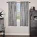 VHC Brands Annie Buffalo Check Cotton Farmhouse Curtains Rod Pocket Tie Back(s) Panel Pair, 63x36, Black