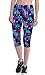 APRIL GIRL Womens Tartan Active Workout Capri Leggings Outfit Stretch Tights(Blue,M)