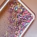 iPhone 8 Plus Case,iPhone 7 Plus Case,ikasus iPhone 7 Plus Glitter Case,[Blue Pink] Crystal Clear Hard PC Quicksand Bling Glitter Sparkle Love Heart Floating Flowing Cover Glitter Case for Apple iPhon
