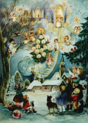 Village De Noel Allemand Ange Calendrier De L Avent Amazon Fr Cuisine Maison