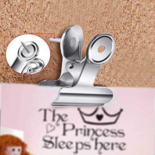 Push Pins Clips, 24 Pack Heavy Duty Clips with Pins for Cork Boards, Bulletin Boards and Cubicle Walls for Office School Home and No Holes for The Paper (Certified Refurbished)
