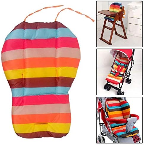 Andosange Baby Pram Stroller Cushion Rainbow Pushchair Pad(Colorful)