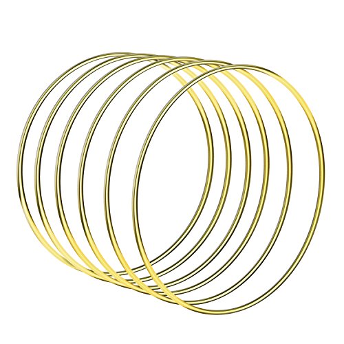 Aboat Set of 6 Dream Catcher Metal Rings, Macrame Ring for Dream Catcher and Crafts, Gold, 6 Inch