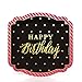 Big Dot of Happiness Chic Happy Birthday - Pink, Black with Gold Foil - Party Tableware Plates, Cups, Napkins - Bundle for 16