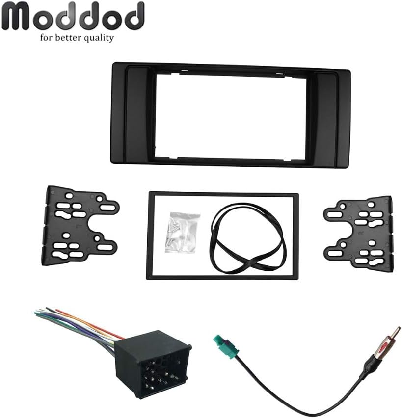 for BMW Series 5 E53 E39 Double Din Fascia Radio CD DVD GPS Stereo Panel Dash Mount Trim install Kit Frame Bezel With Wiring