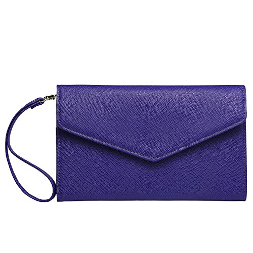 Krosslon Rfid Passport Holder Wristlet Travel Wallet Trifold Documents Organizer Slim Purse, Fit US UK CA Passport Cover Best Traveling Accessories for Women, Indigo Blue(202#) - Thumbnail 5