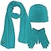 Turquoise 3 Piece Fleece Hat Scarf & Glove Matching Set