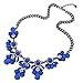 Vintage Resin Flower Bubble Bib Statement Pendant Necklace Choker Collar Jewellery (Gem Blue2)