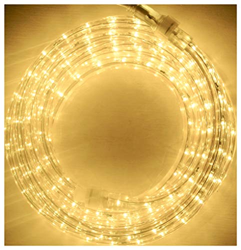 Izzy Creation 24FT Warm White LED Flexible Rope Lights Kit, Indoor/Outdoor Lighting, Waterproof, 1/2″ Diameter Heavy Duty Tube, 120V, UL Listed, Home, Garden, Patio, Shop Windows, Party, Christmas