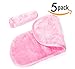 Wow Towels 5-Pack Makeup Remover Cloths, Lift Away Makeup and Dirt With Ease, Ultra Soft for Squeaky Clean and Tight Pores (Pink)