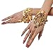 Ewanda store Belly Dance Gold Triangle Bracelet Gypsy Jewelry Coin Bracelet Hand Decoration Wrist Bangle Ring,Halloween Costume Accessory(Gold)