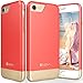 Vena iPhone SE 2020 / iPhone 8 7 Case, iSlide (Two-Tone, Dock-Friendly) Slim Fit Hard Case Cover Compatible with Apple iPhone SE2 8 7 (4.7-inch) - Coral Red/Champagne Gold