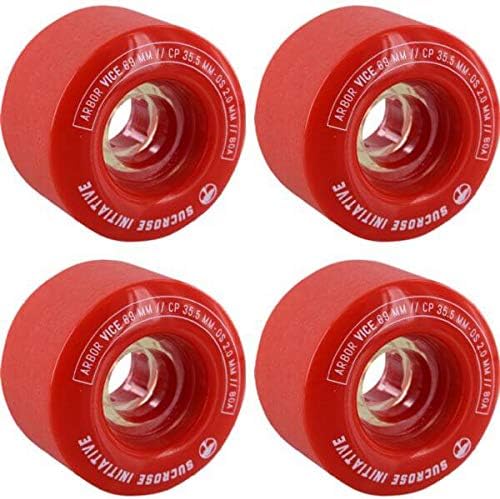 Arbor Skateboards Vice Red Skateboard Wheels - 69mm 80a (Set of 4)