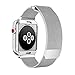 OROBAY Compatible with iWatch Band Case 38mm, Stainless Steel Magnetic Mesh Milanese Loop Band with Soft TPU Case Compatible with Apple Watch Series 3 Series 2 Series 1, Silver