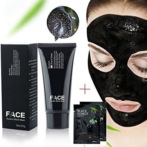 FaceApeel Blackhead Remover Mask Tube 60g (2.11 Oz) + 2 Black Forest Spa Strip 6g (0.2 Oz) - Premium Mud Facial Mask Set