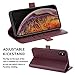 ZOVER Compatible with iPhone Xs Max Detachable Wallet Case with Auto Sleep/Wake Genuine Leather Kickstand Feature Cards Bison Fone Slots Magnetic Clasps Gift Box Wine Red