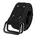 Ayliss Men's Double D-Ring Canvas Belt Genuine Leather Trimming Casual Belt (50