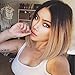 Netgo Black and Brown Ombre Bob Wig Short Straight Synthetic Full Wigs for Black Women